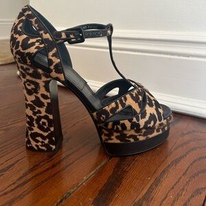 Michael kors collection shoes leopard cheetah heels platform block 10